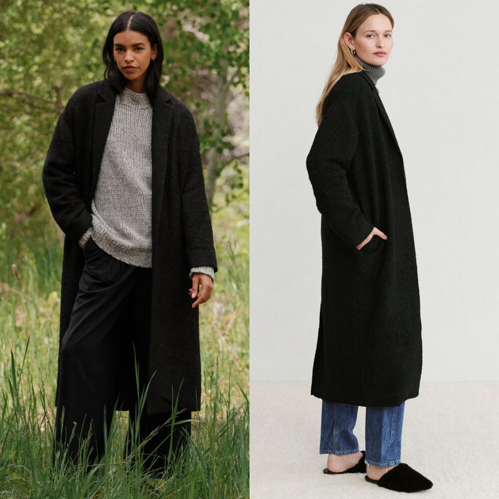 Jenni Kayne Jacquard Overcoat Jacket in Black